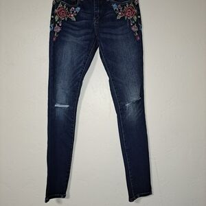 Blank NYC Blue Skinny Jeans with Distressed Details